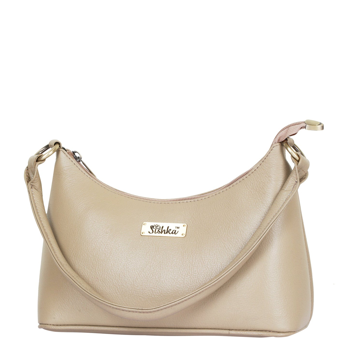 Sishka Genuine Leather Hobo Bag – Elegant Tote Shoulder Handbag, Soft Leather Satchel, Versatile Crossbody Purse for Women – Taupe