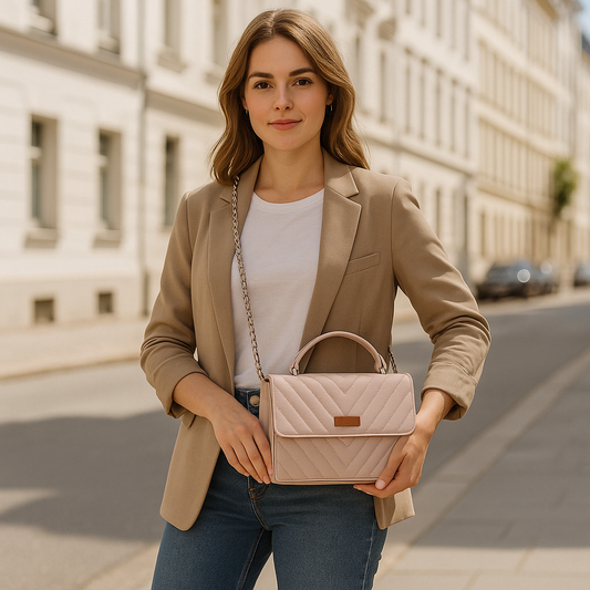 Mauve Vegan Leather Sling Crossbody Bag – Women’s Shoulder Purse