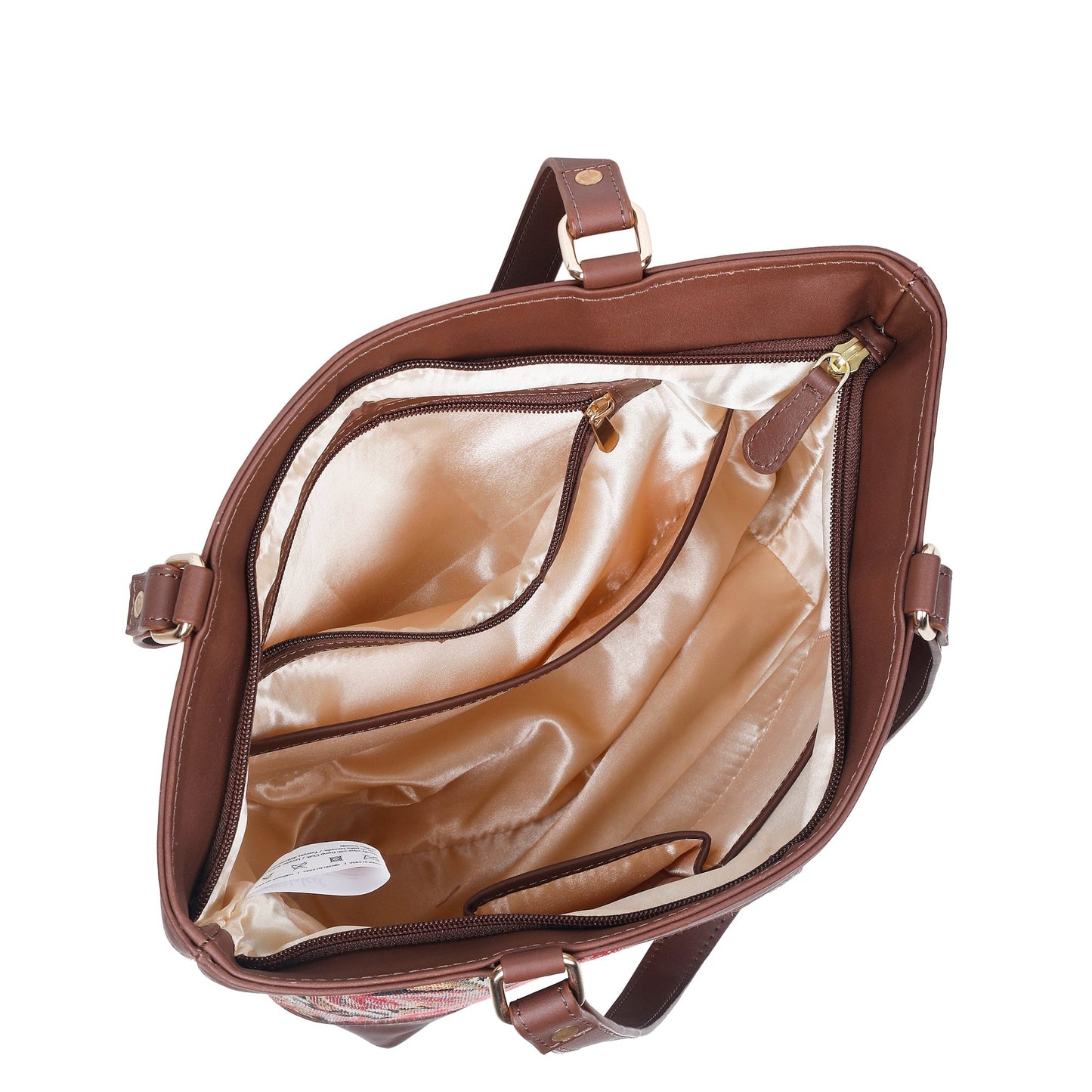 Women’s Floral Tapestry Tote Bag – Leather-Trimmed Shoulder Handbag with Top Handle for Daily Use