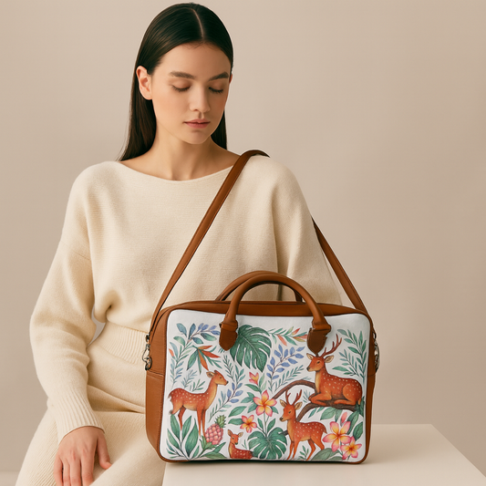 Women's Leather Crossbody Bag with Top Handle – Versatile Printed Shoulder, Tote & Business Handbag – Work, Travel & Daily Use