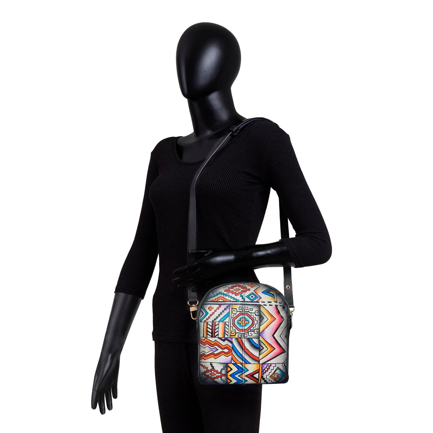 Handpainted Artistic Crossbody Bag - Unique and to the point