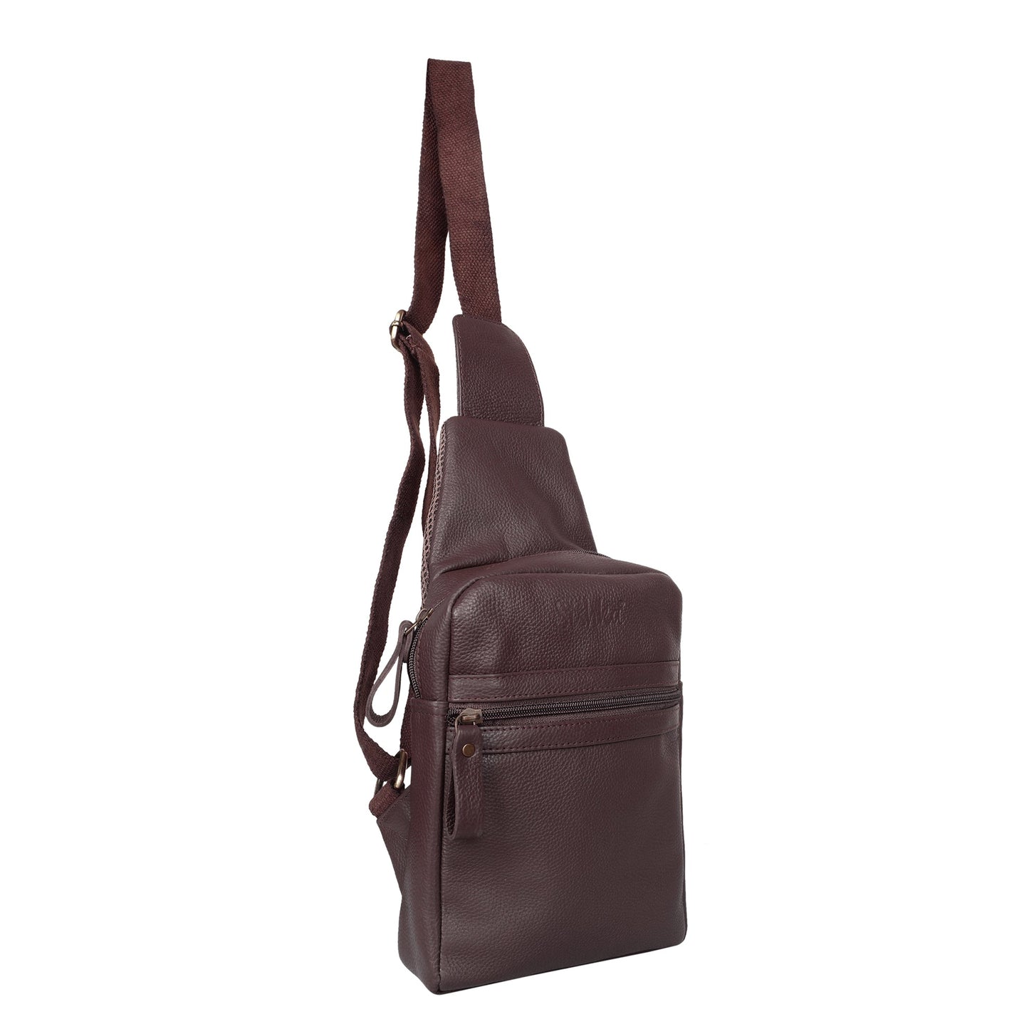 Premium Leather Fanny Sling Bag For Women Men Wholesale Chest Pack Crossbody Belt Bags Travel - Brown
