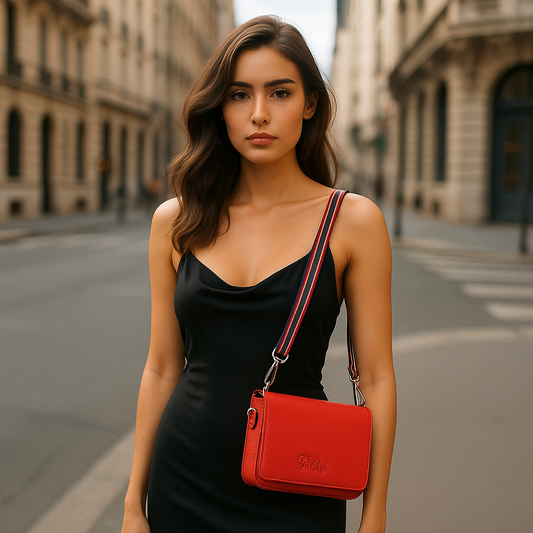 Genuine Leather Red Crossbody Shoulder Bag for Men & Women – Sling Messenger Bag for Work, Business, Travel & Daily Use