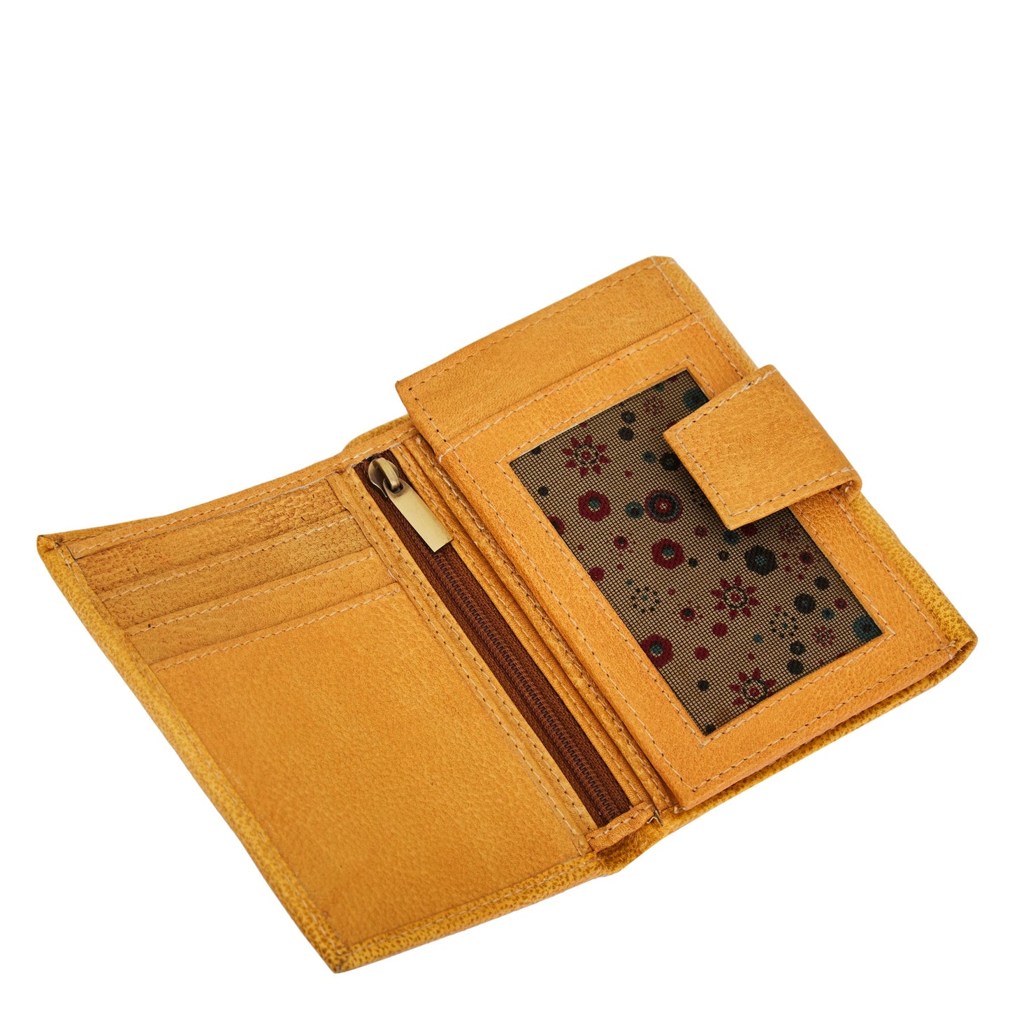 Hand-Painted Women's Trifold Wallet with Canadian Art Motif