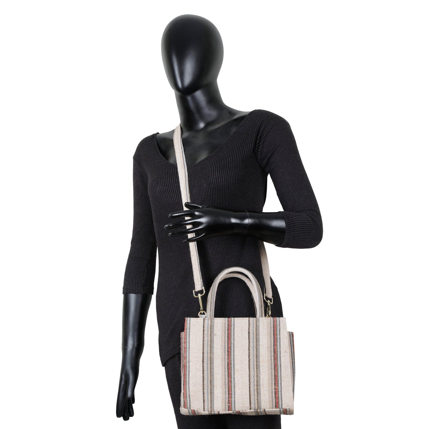 Wholesale Brown & Grey Canvas Crossbody Tote Bag for Travel