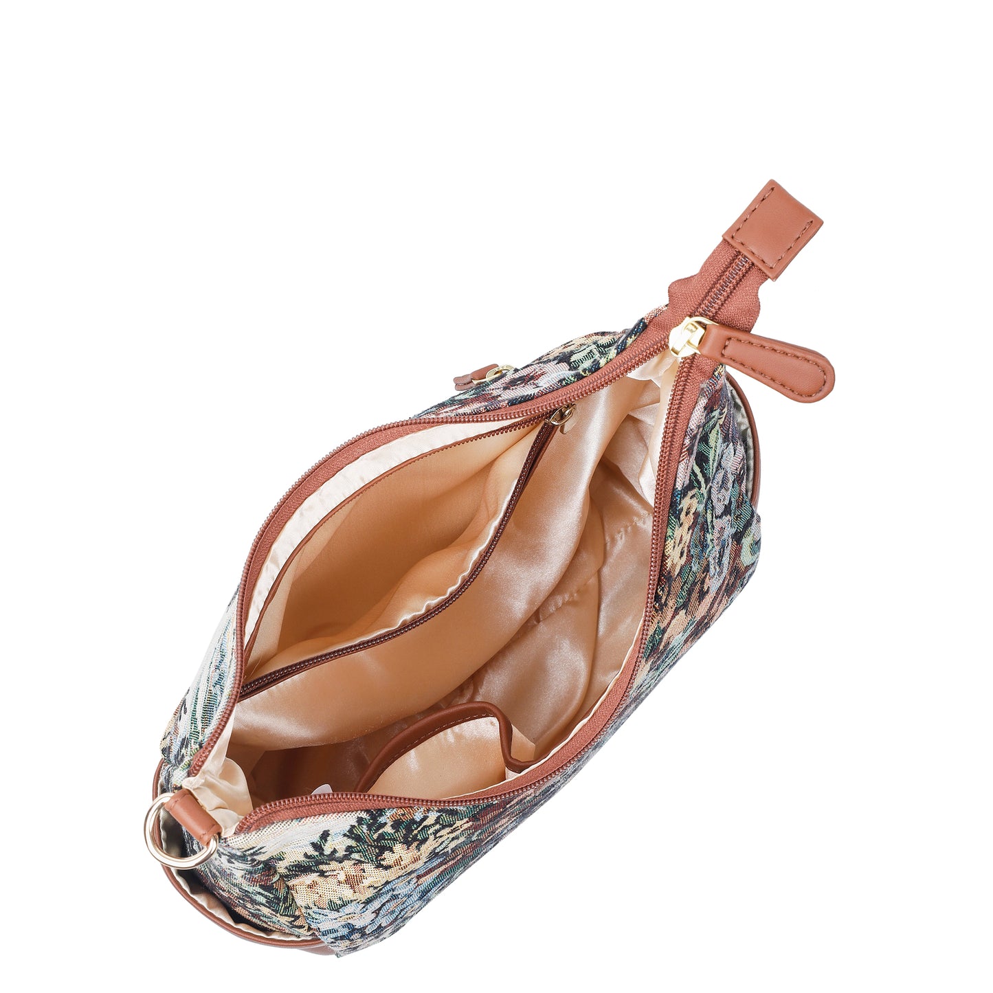 Botanical Tapestry Hobo Bag – Women vegan leather -Trimmed Shoulder & Crossbody Purse