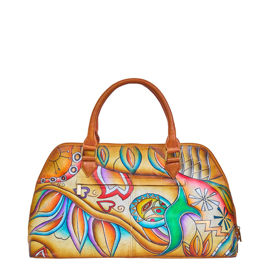 Handbag Multi Compartment Abstract hand painted Bag