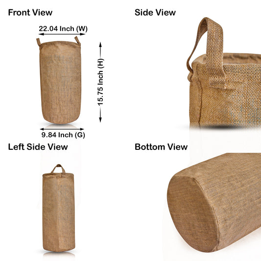 Jute Storage Baskets – Laundry Storage Basket with Handles for Living Room, Bedroom – Multi-Purpose Organizer for Clothes, Toys (Packs of 8)