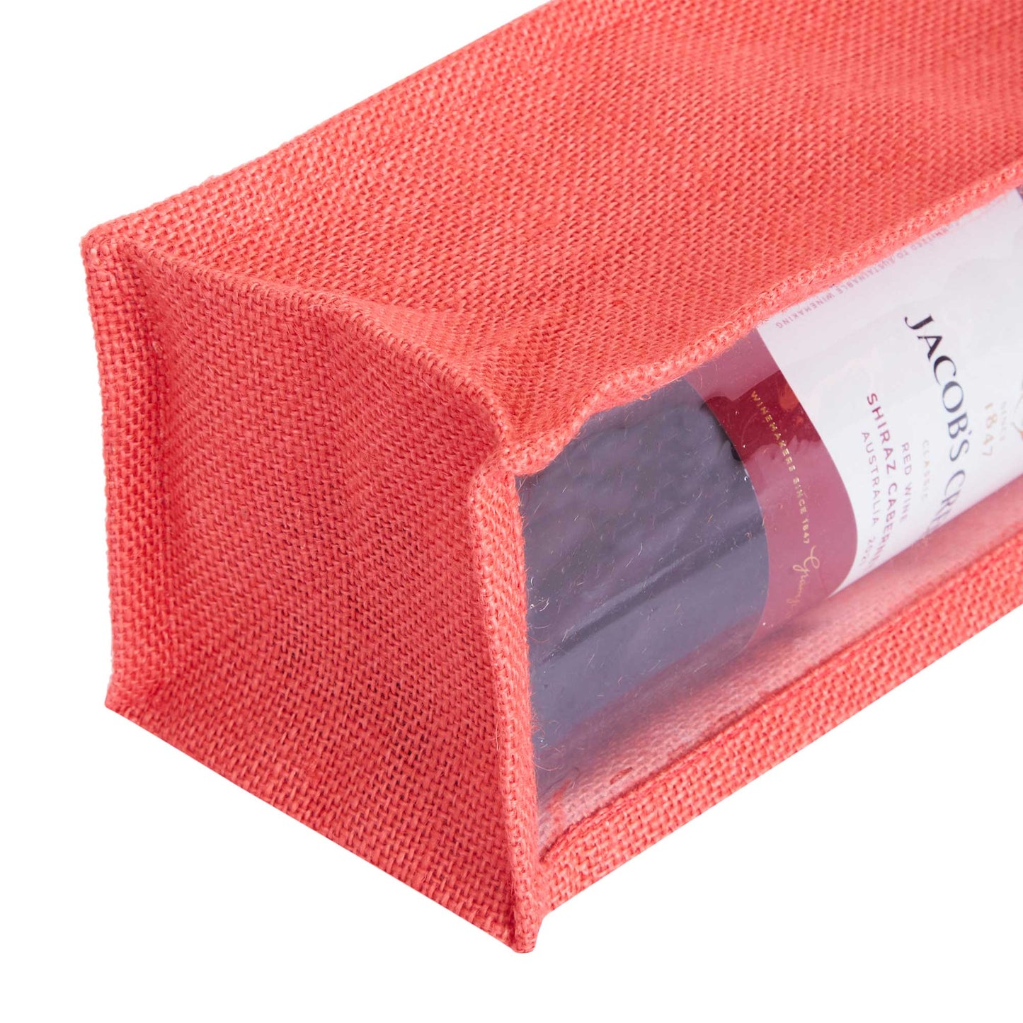 Reusable Jute Wine Gift Bags for Weddings, Parties, and Celebrations - Deep Red, Pink, Green & Orange Shades (Packs of 6)