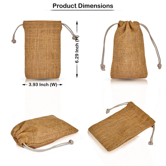 Small Burlap Gift Bags with Drawstring – Jute Pouches for Weddings, Birthdays, Christmas, New Year, Thanks Giving (12 PCS)