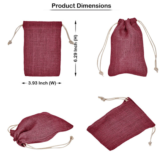 Coloured Burlap Gift Bags – Reusable Jute Drawstring Pouches for Weddings, Birthdays, Christmas, New Year, Thanks Giving (8 PCS)