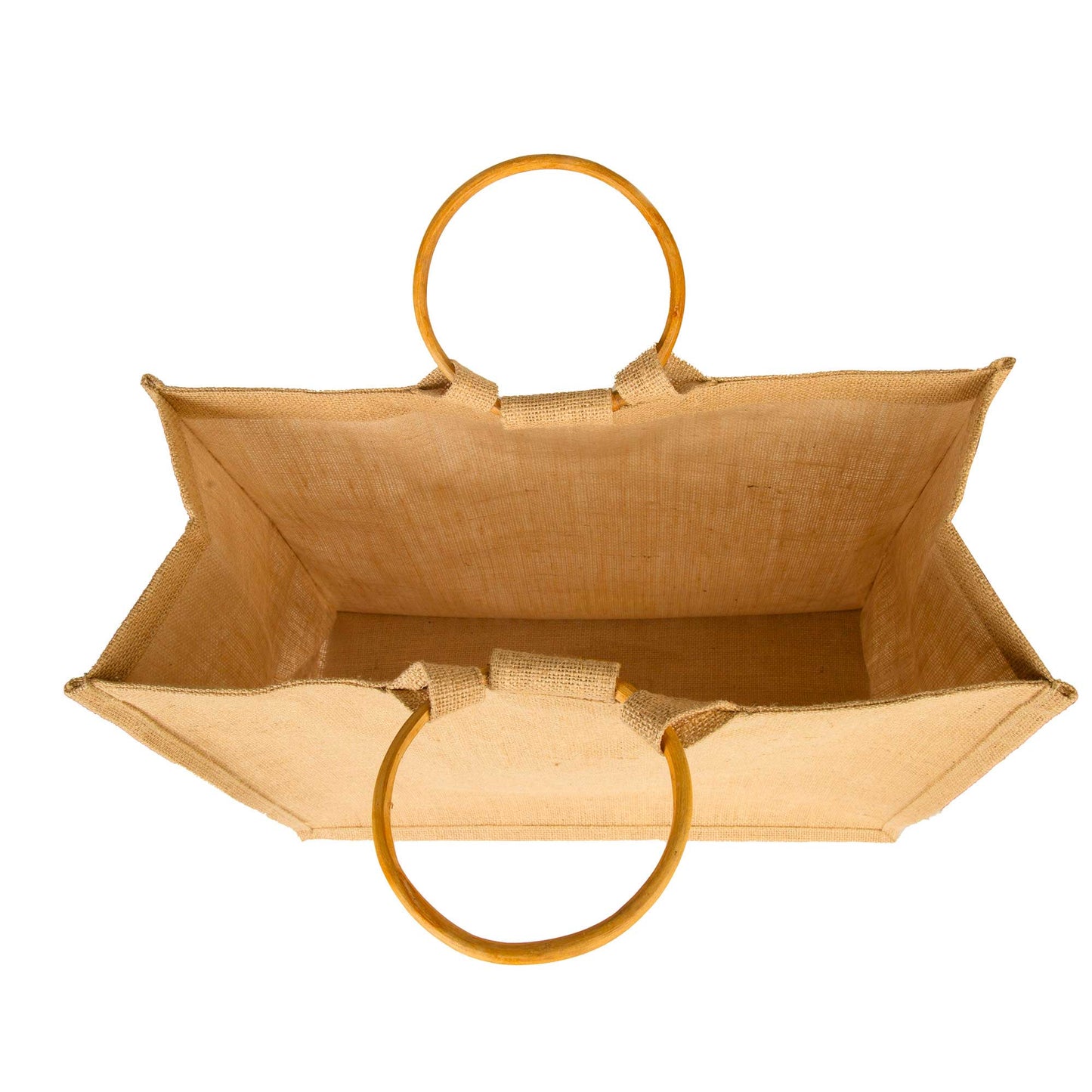 Reusable Jute Tote Bags with Cane Handles – Durable Totes for Shopping, Groceries (Set of 8)