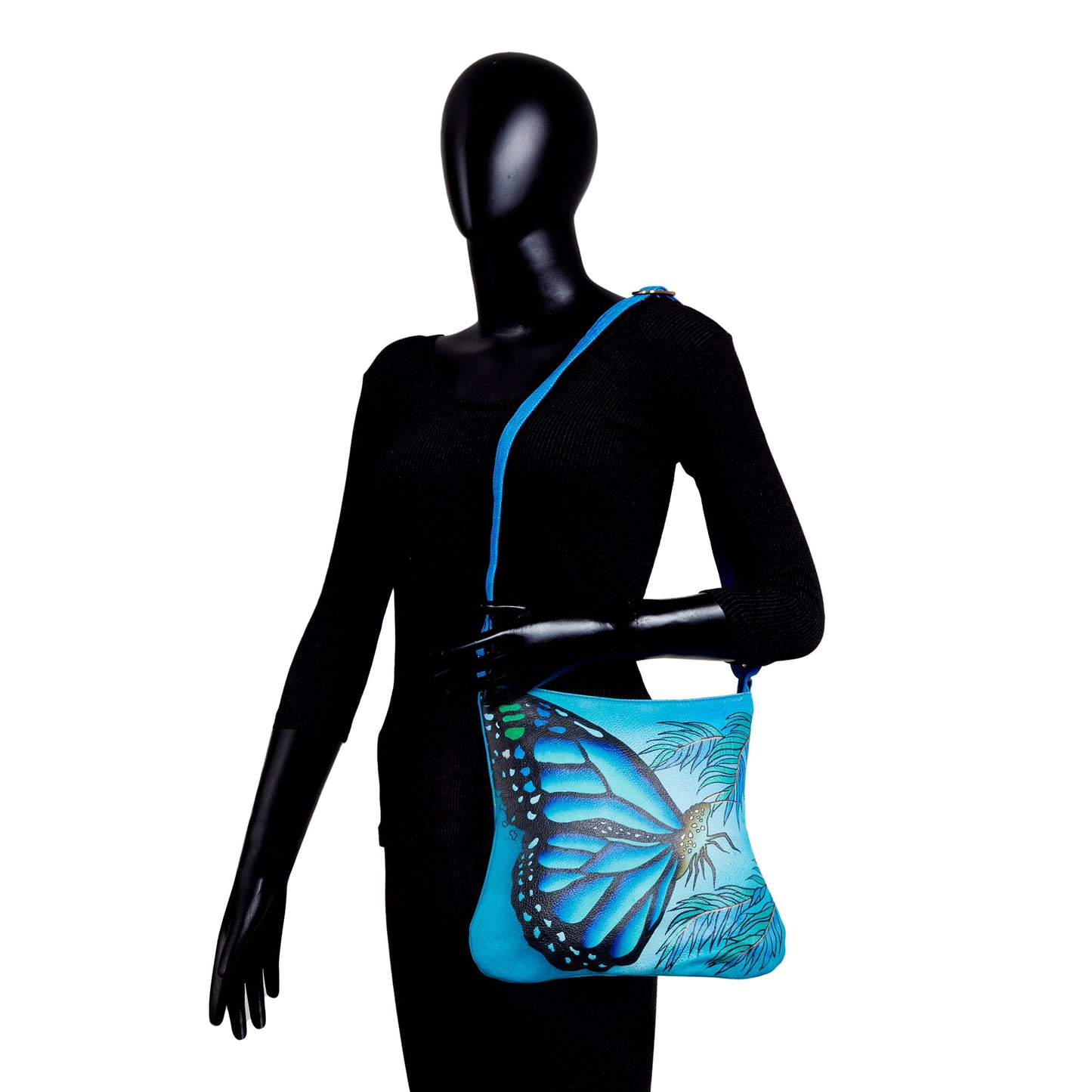 Handpainted Butterfly Shoulder & Crossbody Bag