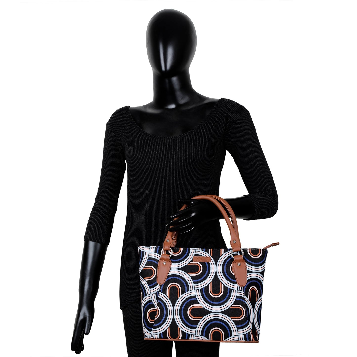 Abstract Handcrafted Printed Tote Handbag – Women’s Top Handle & Shoulder Satchel for Daily Use