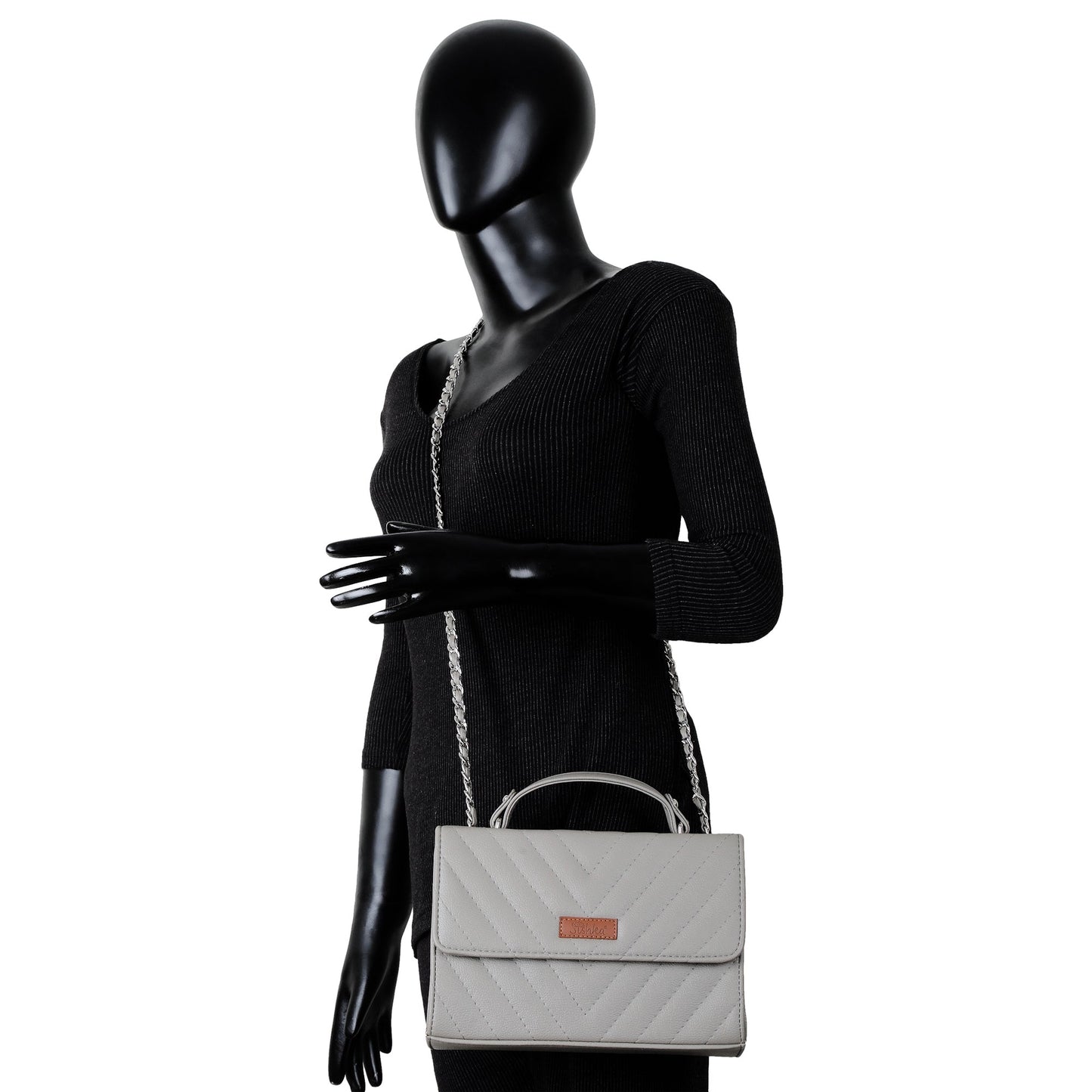 Grey Vegan Leather Wholesale Crossbody Sling Bag – Women’s Shoulder Handbag