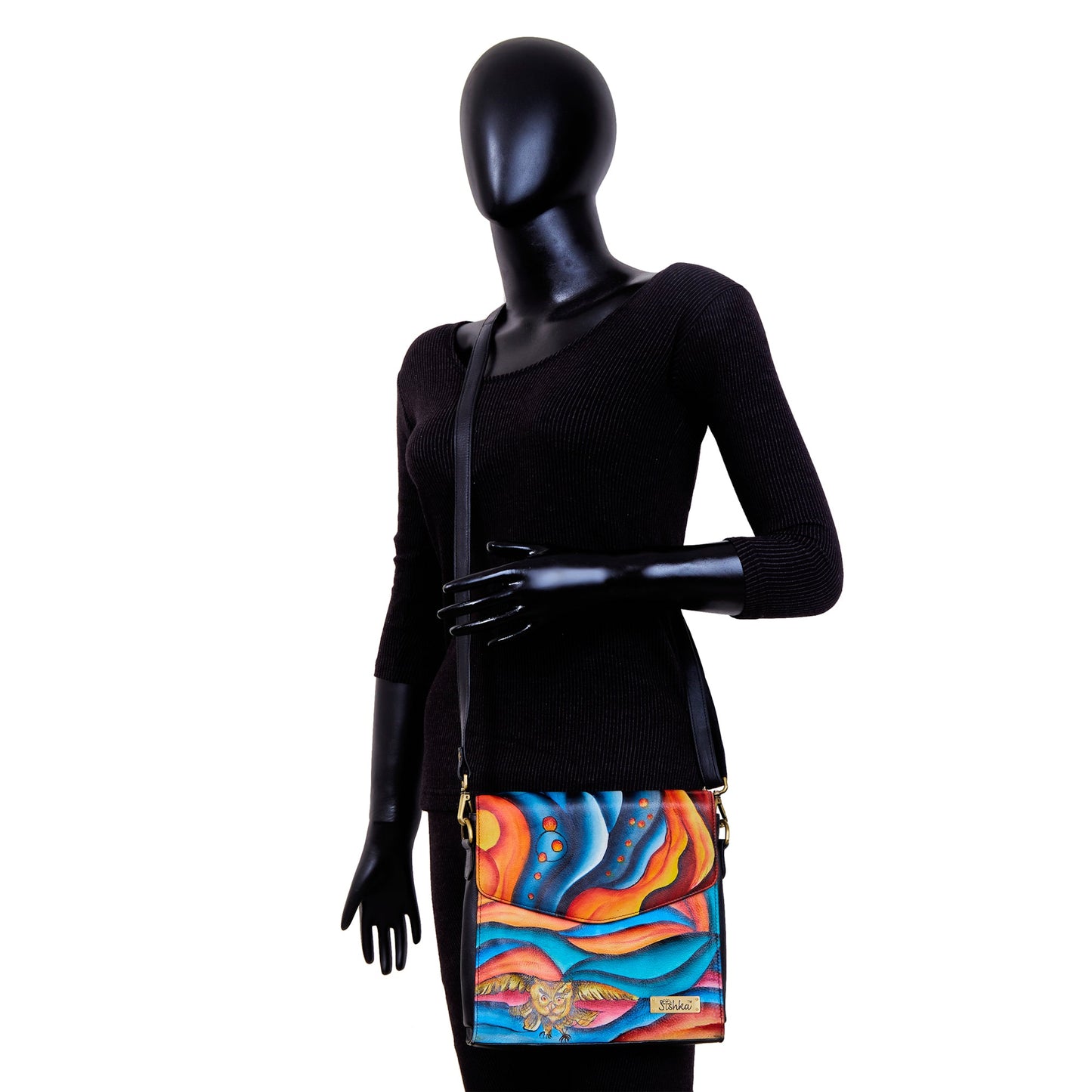 Bright Multicolour Hand-painted Crossbody Bag