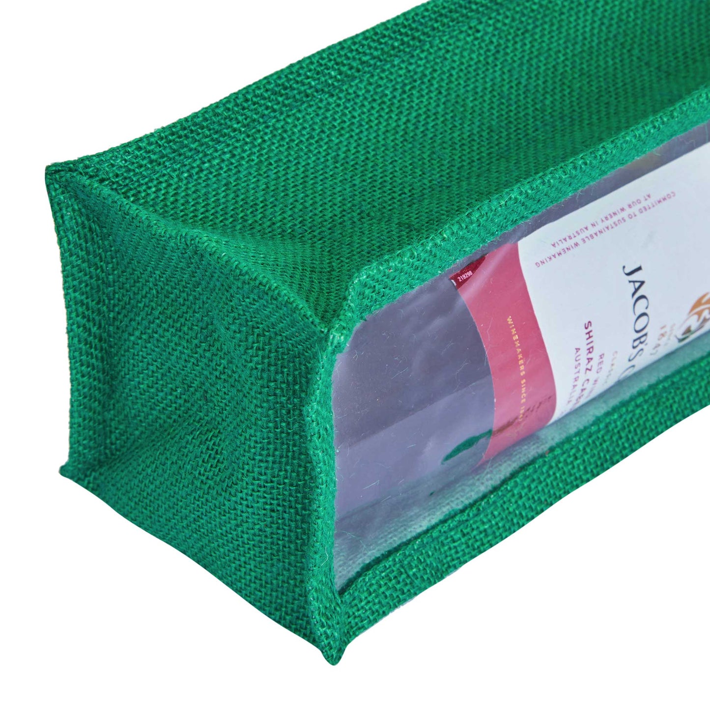Wholesale Coloured Jute Wine Gift Bags with PVC Window – Reusable Single Bottle Carriers for Parties & Celebrations (Pack of 7)