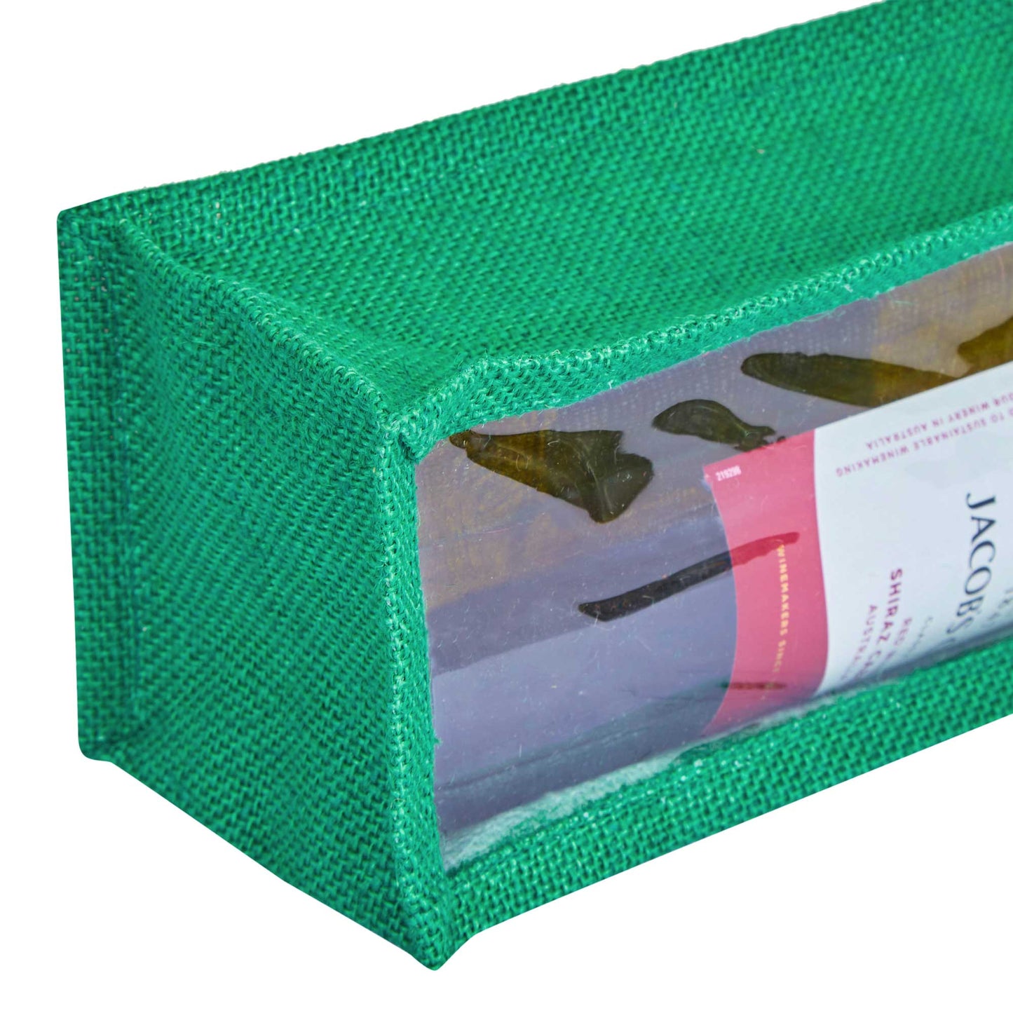 Jute Wine Gift Bags with PVC Window – Reusable Single-Bottle Carriers, Ideal for Gifting, Weddings & Parties (Packs of 6)