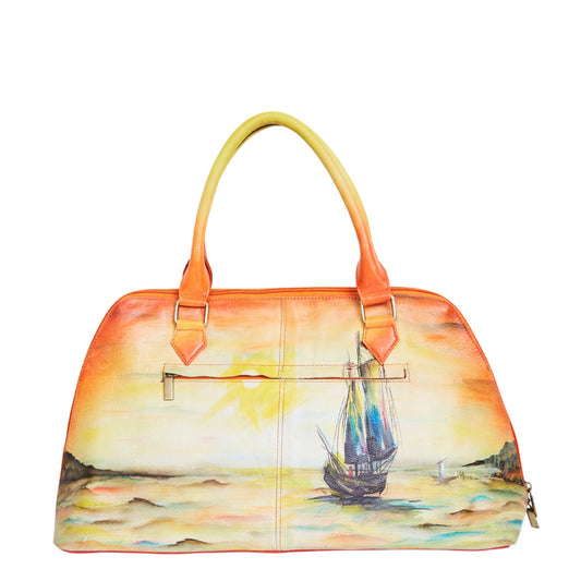 Handpainted Boat Art Carryall and Tote Bags