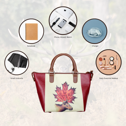 Women’s Genuine Leather 3-in-1 Printed Convertible Shoulder Bag – Stylish Top Handle Crossbody  & Handbag  Purse – Everyday Use