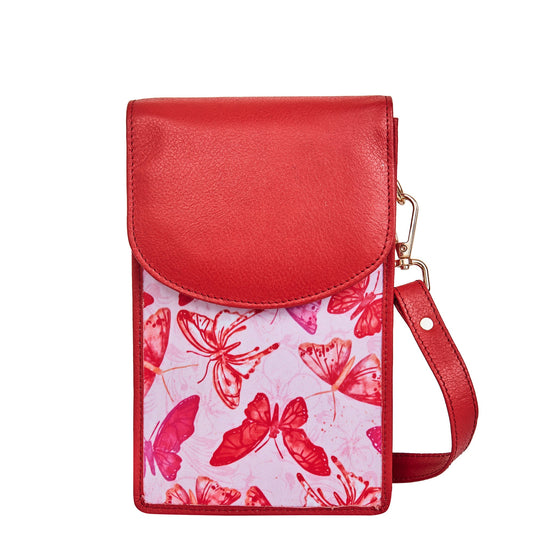 Butterfly Cell Phone Crossbody Wallet for Women’s Unique Leather Style