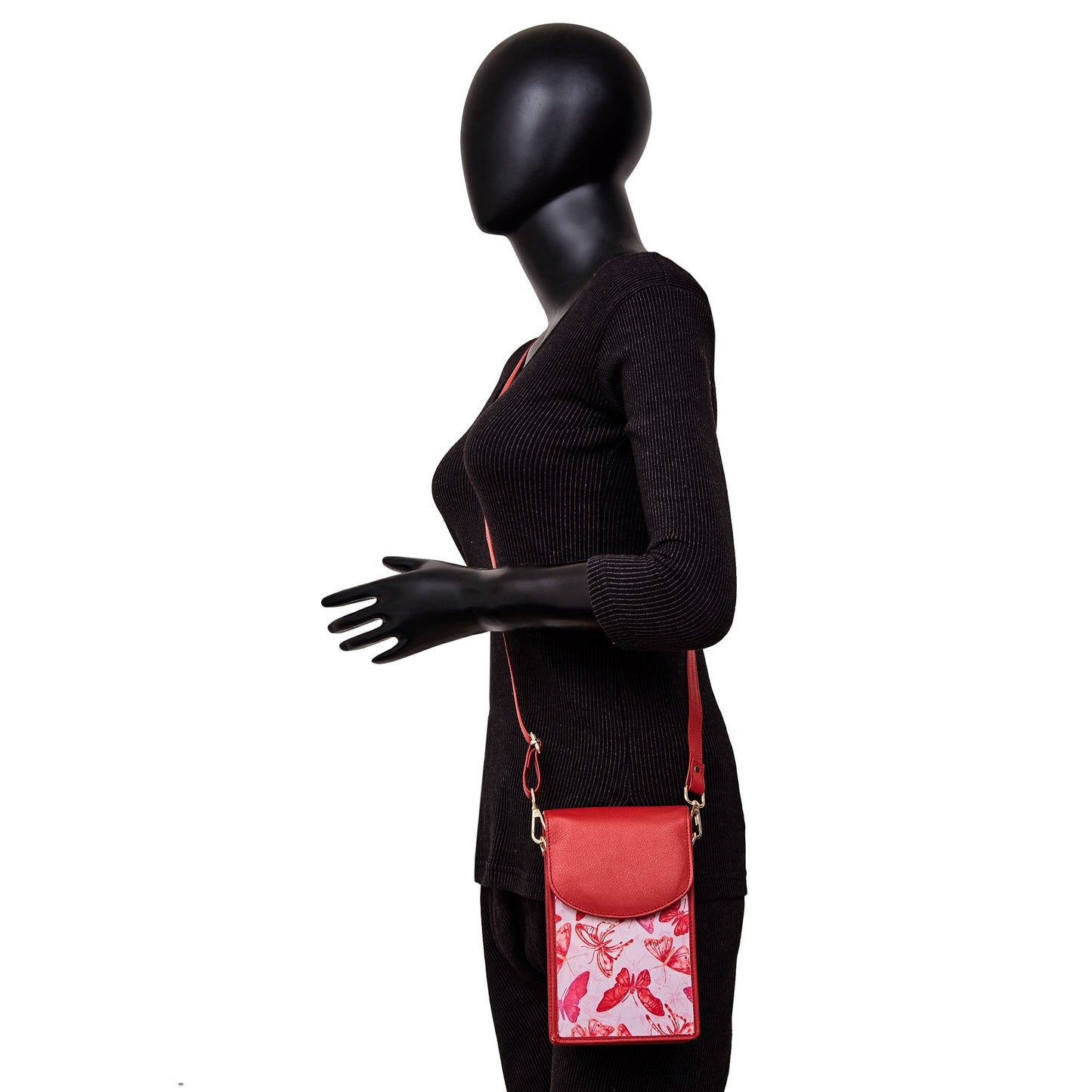 Butterfly Cell Phone Crossbody Wallet for Women’s Unique Leather Style