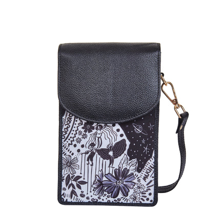 Cell Phone Crossbody Wallet for Women with Leather Details