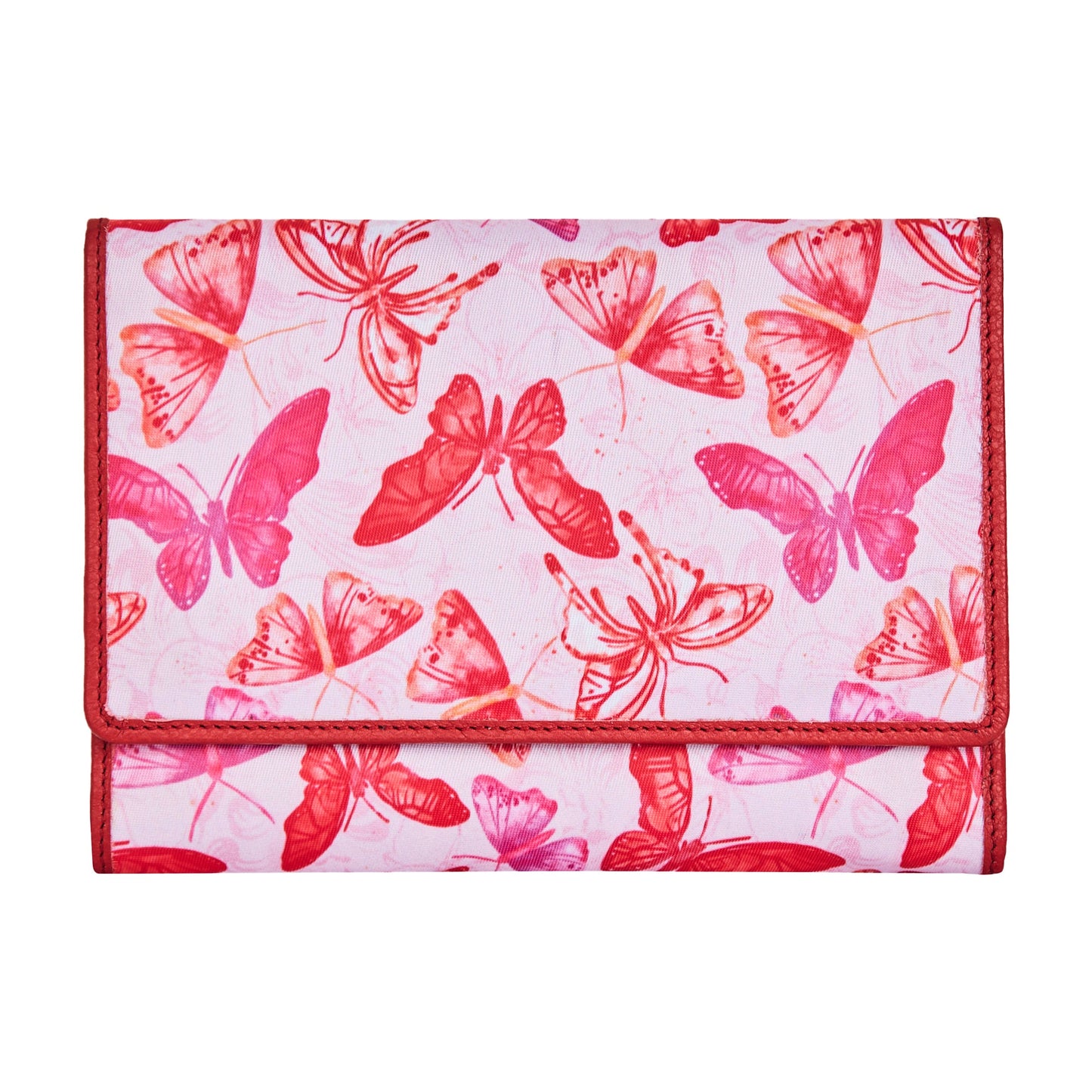 Women’s Travel Organizer – Vibrant Butterfly Print and Leather Trim