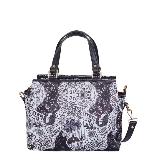 Monochrome Leather  Multi-Compartment Satchel with for Women