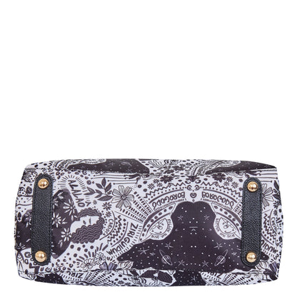 Monochrome Leather  Multi-Compartment Satchel with for Women