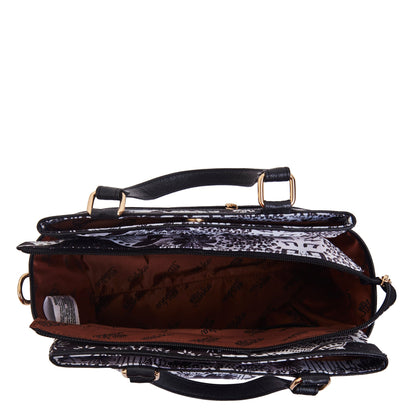 Monochrome Leather  Multi-Compartment Satchel with for Women