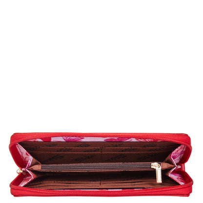 Ladies' Bold Butterfly Print Travel Wristlet with Leather Detailing for a Statement Look