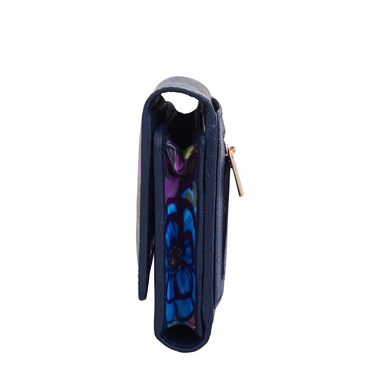 Women's Floral Tri-Fold Wallet with Leather Detailing for a Fresh and Stylish Look