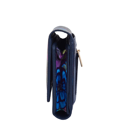 Women's Floral Tri-Fold Wallet with Leather Detailing for a Fresh and Stylish Look