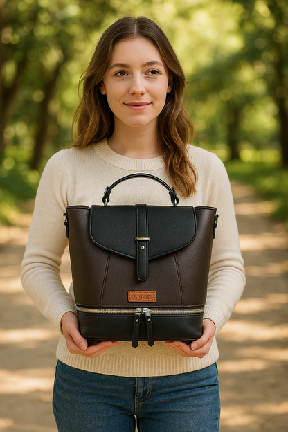 Brown Women’s Casual Backpack Purse – Leather Handbag & Shoulder Bag