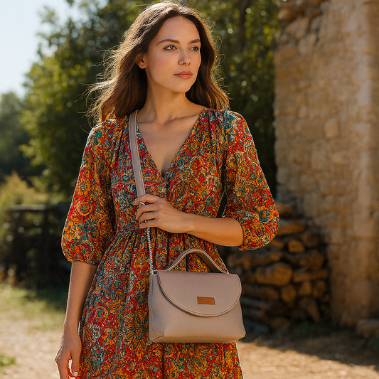 Mauve Vegan Leather Crossbody Sling Bag – Women’s Chain Strap Shoulder Handbag