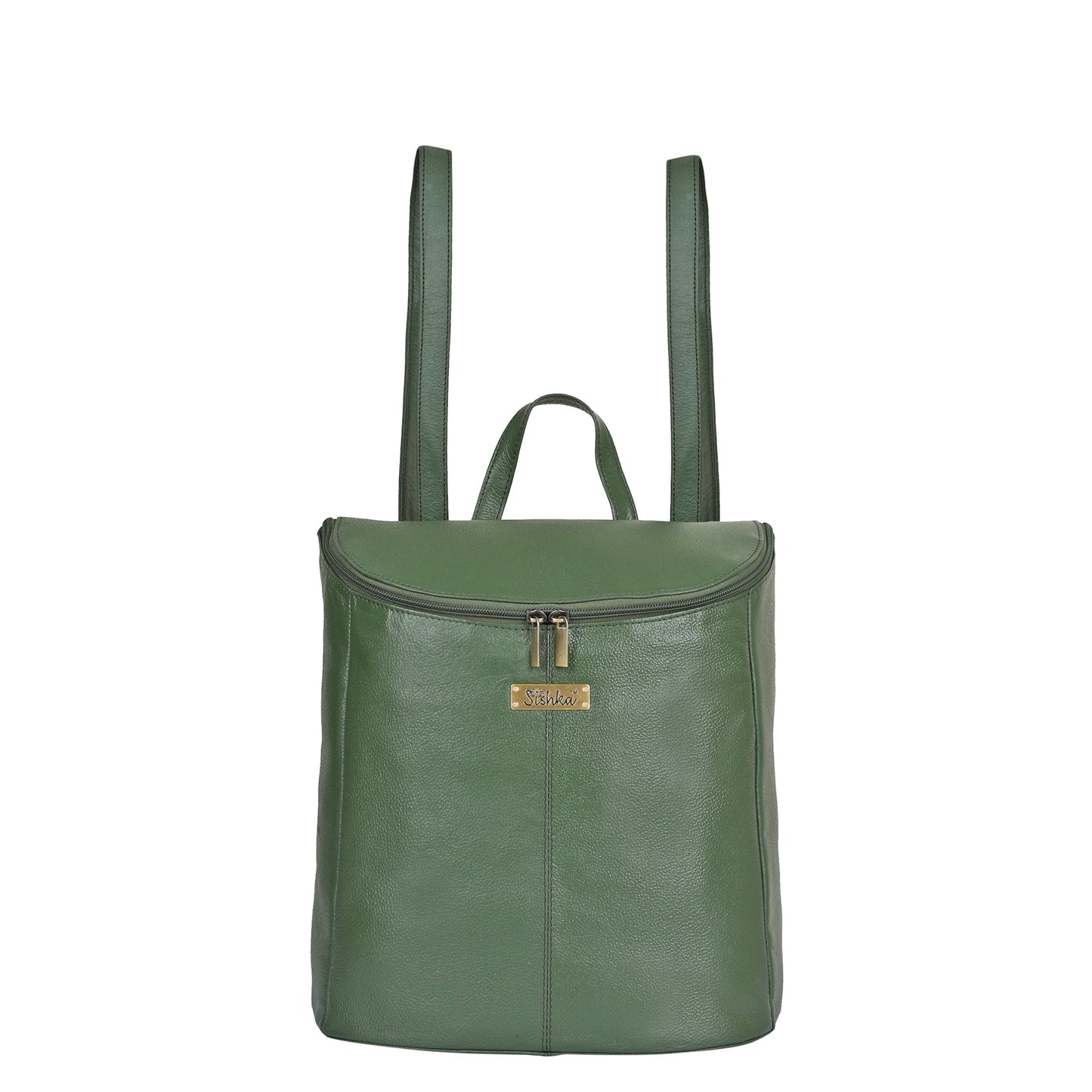 Wholesale Women's Olive Genuine Leather Backpack Purse | Shoulder Daypack for Work