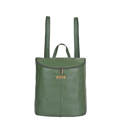 Wholesale Women's Olive Genuine Leather Backpack Purse | Shoulder Daypack for Work