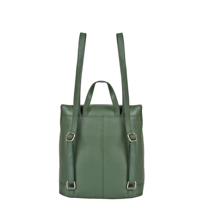 Wholesale Women's Olive Genuine Leather Backpack Purse | Shoulder Daypack for Work