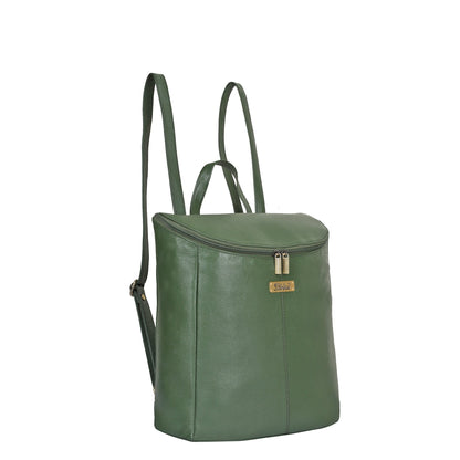 Wholesale Women's Olive Genuine Leather Backpack Purse | Shoulder Daypack for Work