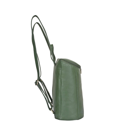 Wholesale Women's Olive Genuine Leather Backpack Purse | Shoulder Daypack for Work