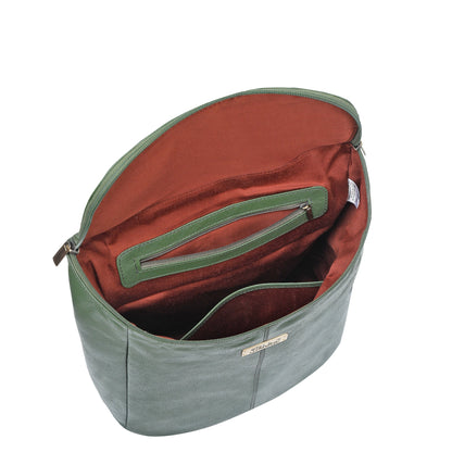 Wholesale Women's Olive Genuine Leather Backpack Purse | Shoulder Daypack for Work