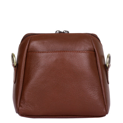 Brown Genuine Leather Crossbody Sling Bag for Women