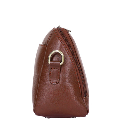 Brown Genuine Leather Crossbody Sling Bag for Women