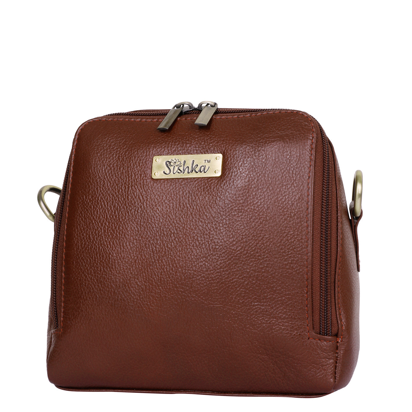 Brown Genuine Leather Crossbody Sling Bag for Women