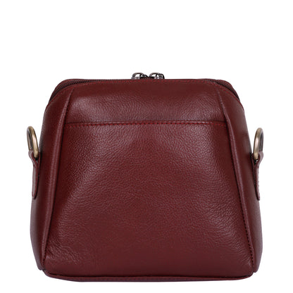 Wholesale Women's Cherry Red Genuine Leather Crossbody Bag | Travel, Shopping & Daily Use.