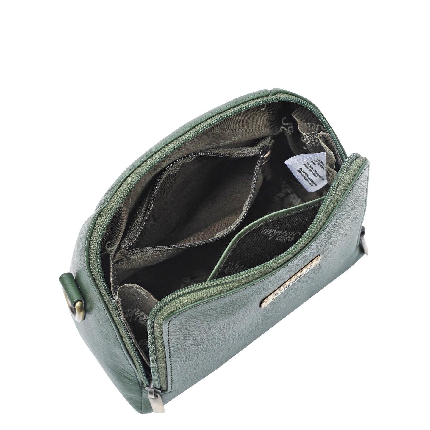 Women Olive Genuine Leather Crossbody Handbag – Premium Shoulder Bag