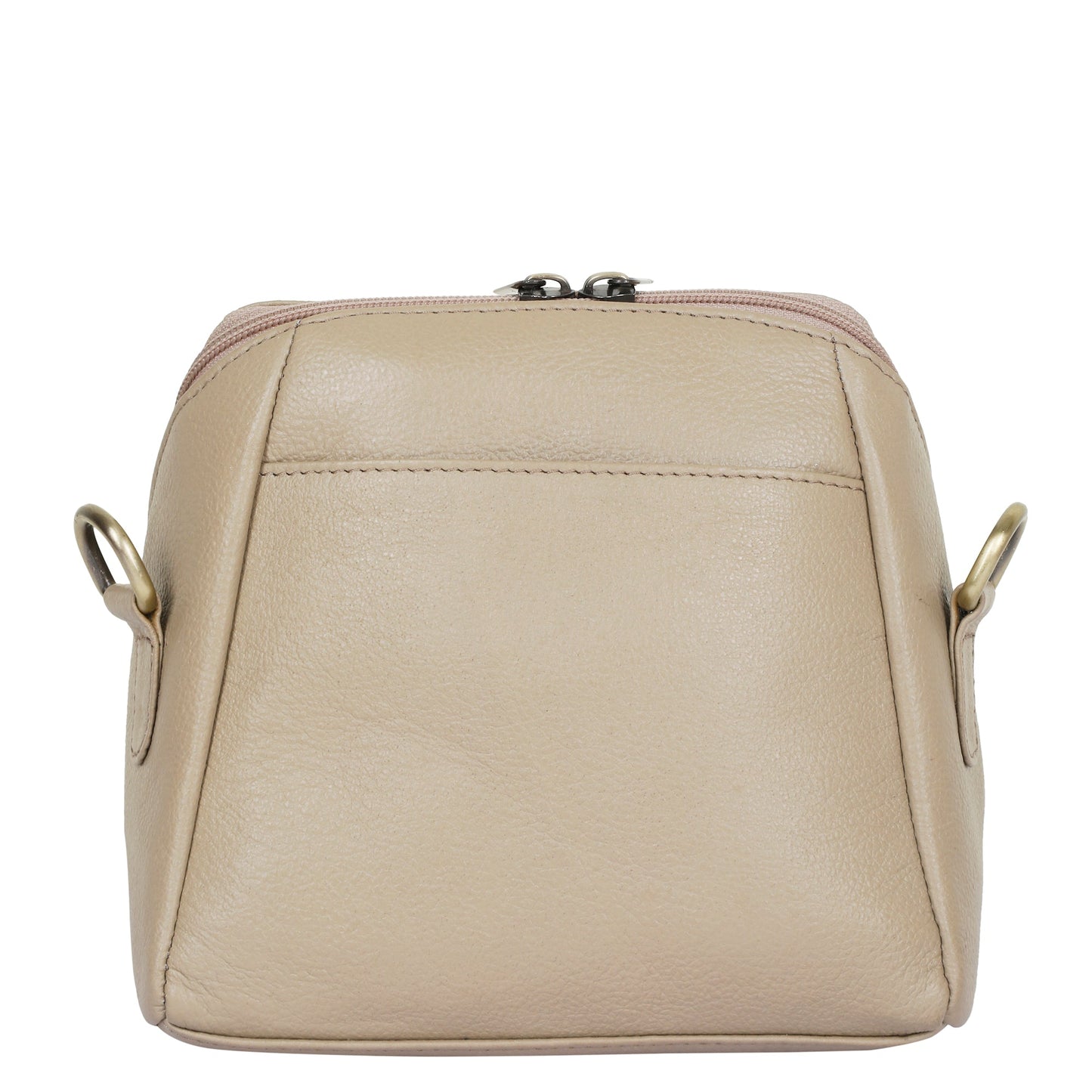 Taupe Genuine Leather Crossbody Sling Bag for Women