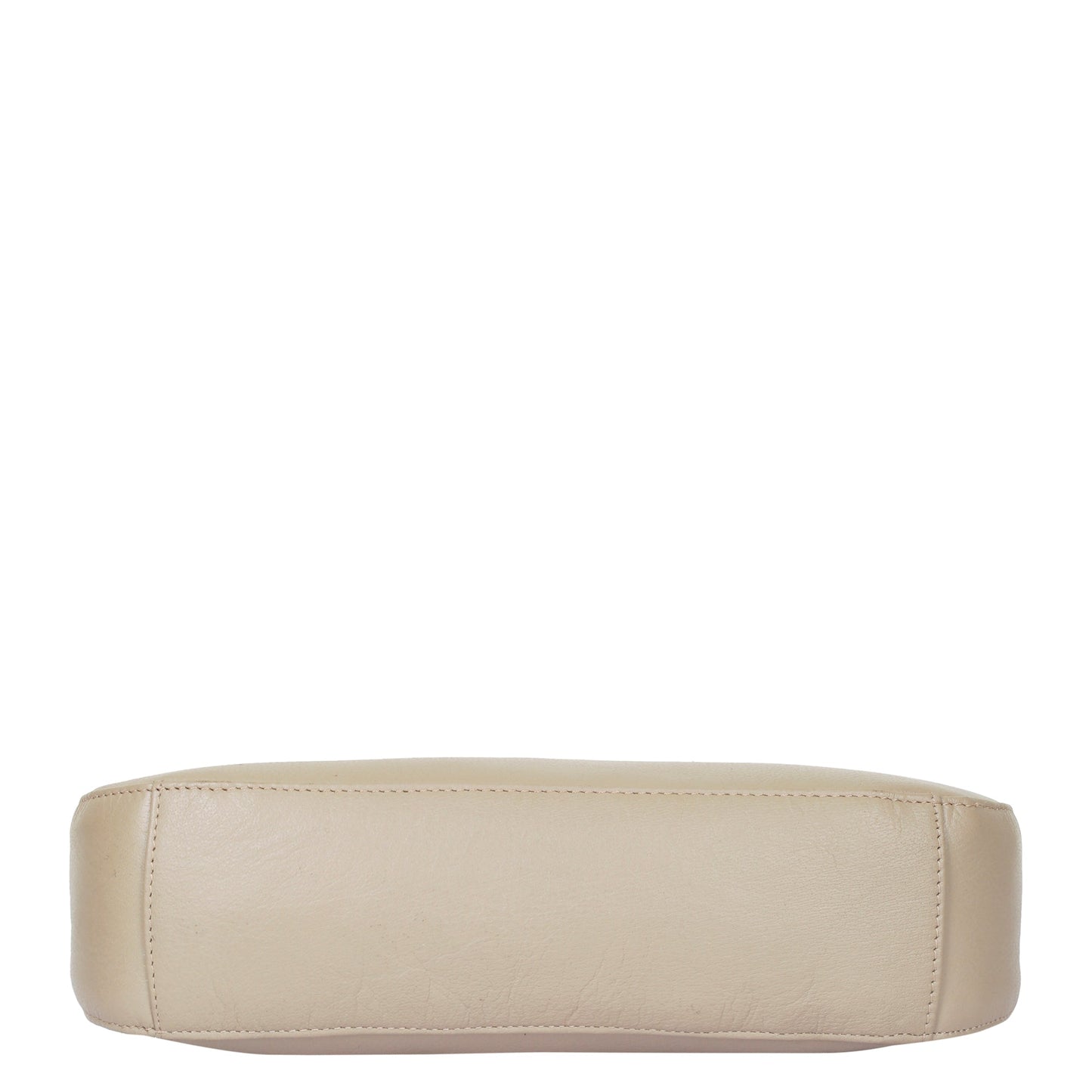 Taupe Genuine Leather Half-Moon Shoulder Bag – Women’s Tote Purse