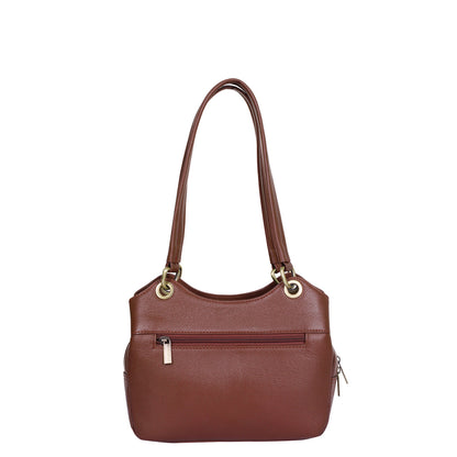 Brown Genuine Leather Satchel Bag – Women’s Tote Purse & Handbag